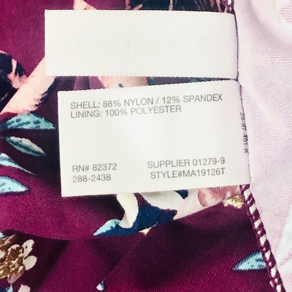 Ambrielle Size Large Burgundy Floral Strappy Bikini Top - Picture 13 of 13